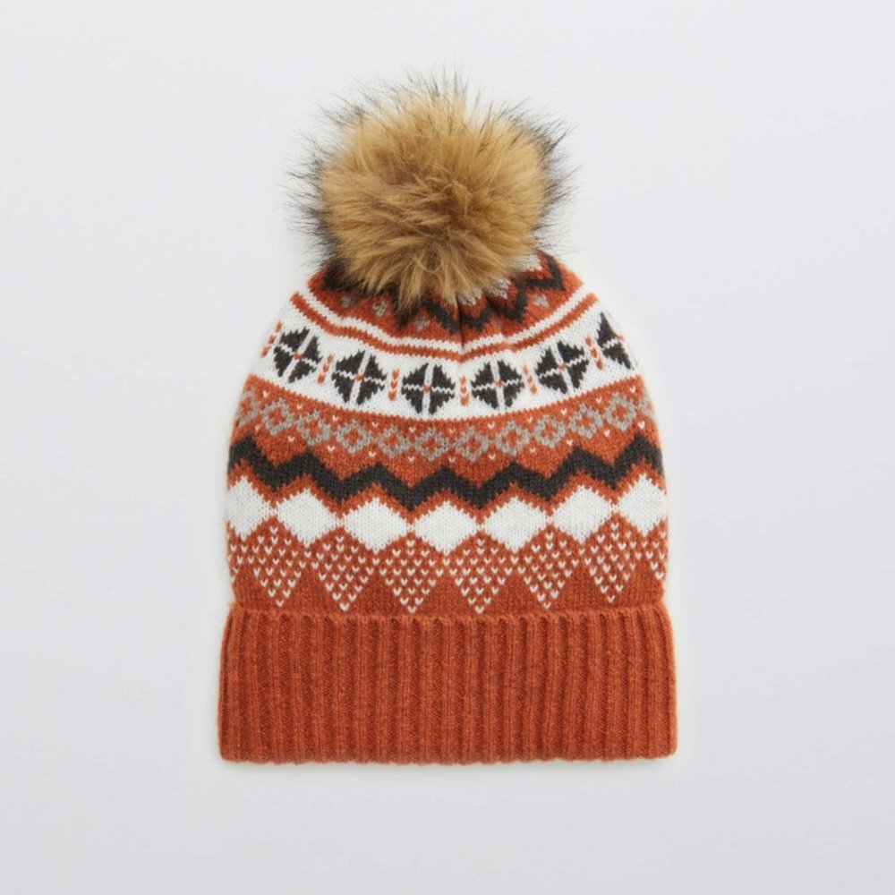 SOLD | aeo • nwot oversized fair isle sweater & pom beanie set • small | - Picture 5 of 6